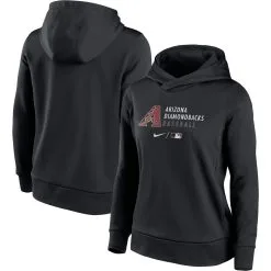 Women's Arizona Diamondbacks Nike Black Authentic Collection Fleece Performance Pullover Hoodie