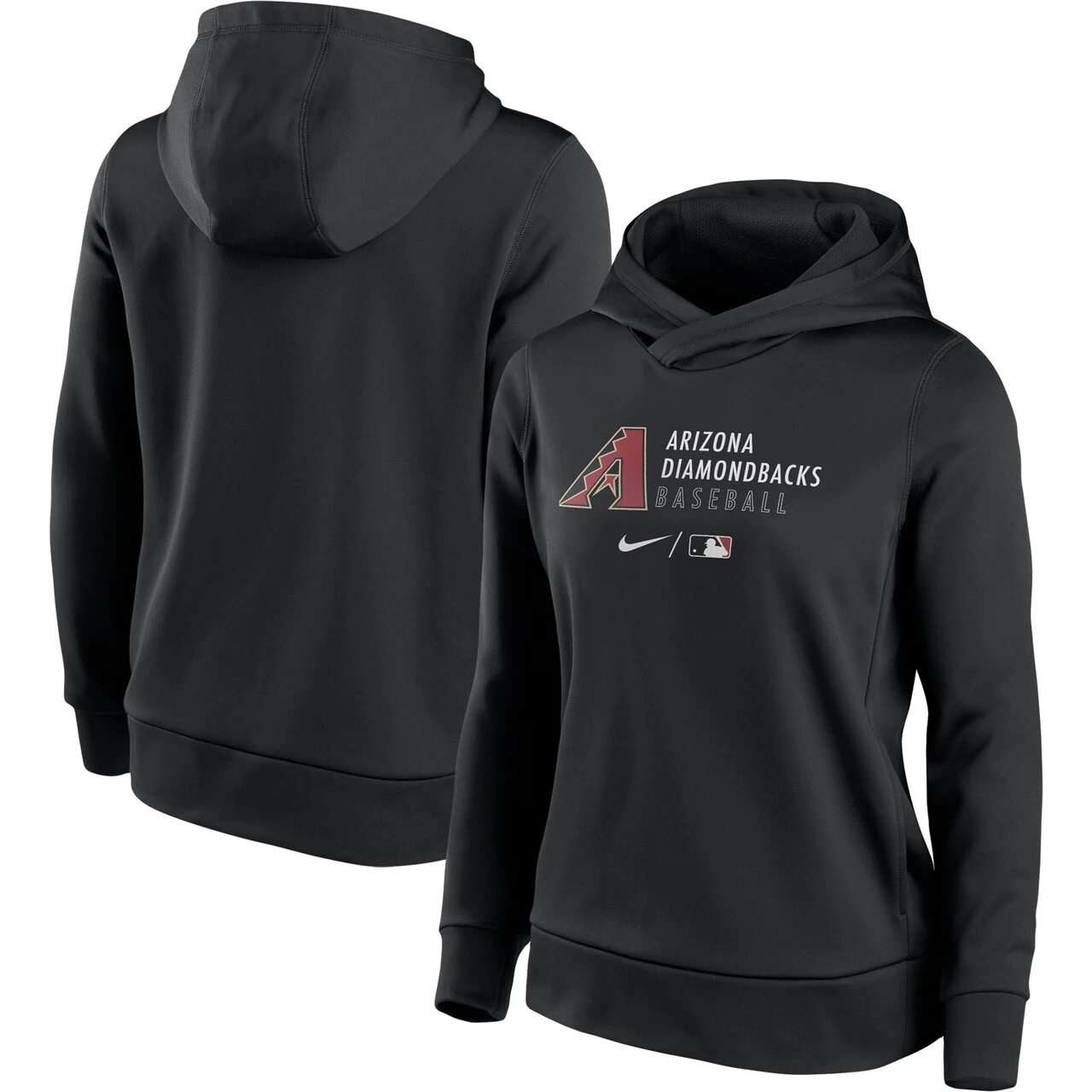Women's Arizona Diamondbacks Nike Black Authentic Collection Fleece Performance Pullover Hoodie 3 Women's Arizona Diamondbacks Nike Black Authentic Collection Fleece Performance Pullover Hoodie