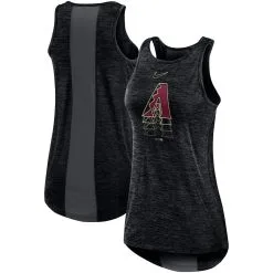 Women's Arizona Diamondbacks Nike Black Logo Fade High Neck Performance Tank Top