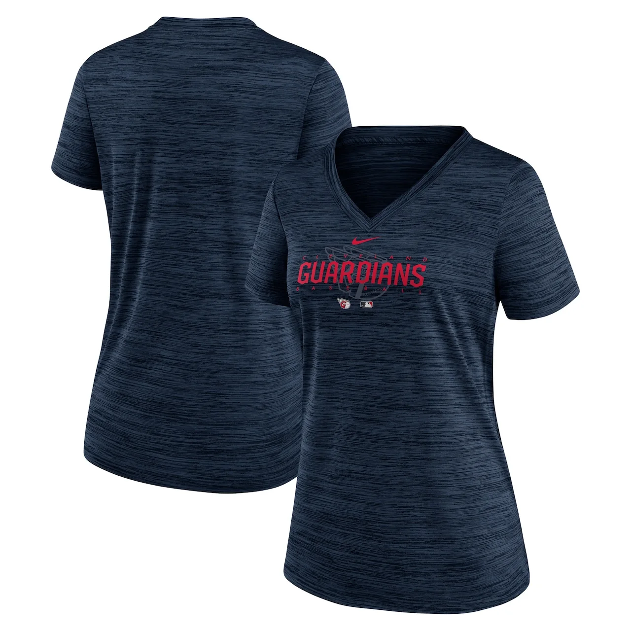 Women's Cleveland Guardians Nike Navy Authentic Collection Velocity Practice Performance V-Neck T-Shirt 3 Women's Cleveland Guardians Nike Navy Authentic Collection Velocity Practice Performance V-Neck T-Shirt
