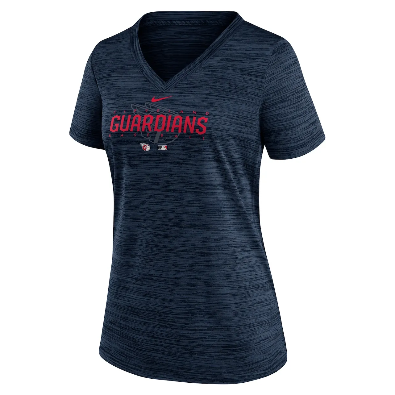 Women's Cleveland Guardians Nike Navy Authentic Collection Velocity Practice Performance V-Neck T-Shirt 4 Women's Cleveland Guardians Nike Navy Authentic Collection Velocity Practice Performance V-Neck T-Shirt - Image 2