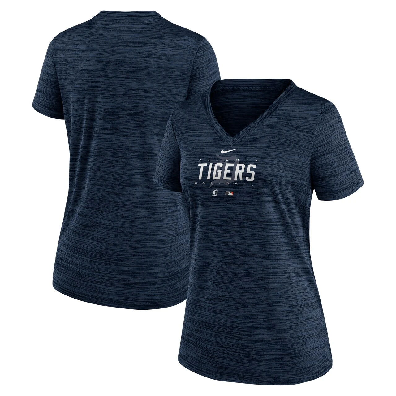 Women's Detroit Tigers Nike Navy Authentic Collection Velocity Practice Performance V-Neck T-Shirt 3 Women's Detroit Tigers Nike Navy Authentic Collection Velocity Practice Performance V-Neck T-Shirt