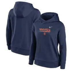 Women's Detroit Tigers Nike Navy Club Angle Performance Pullover Hoodie