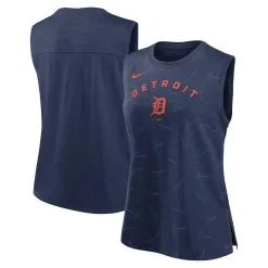 Women's Detroit Tigers Nike Navy Muscle Play Tank Top