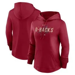 Women's Arizona Diamondbacks Nike Red Authentic Collection Pregame Performance Pullover Hoodie