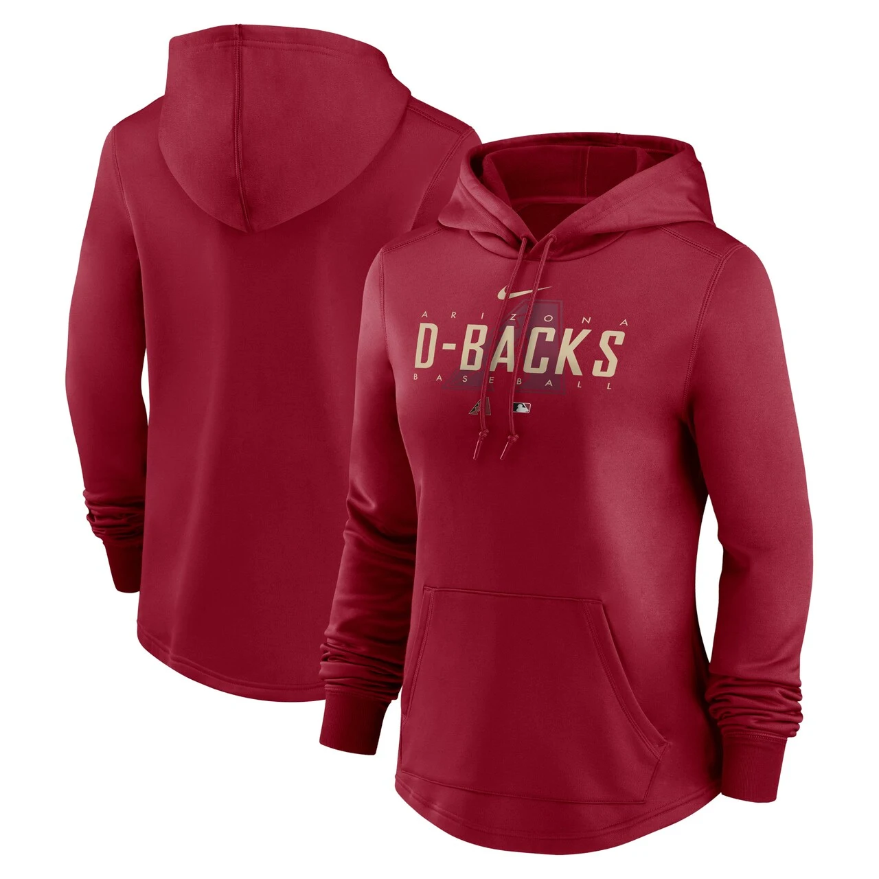 Women's Arizona Diamondbacks Nike Red Authentic Collection Pregame Performance Pullover Hoodie 3 Women's Arizona Diamondbacks Nike Red Authentic Collection Pregame Performance Pullover Hoodie