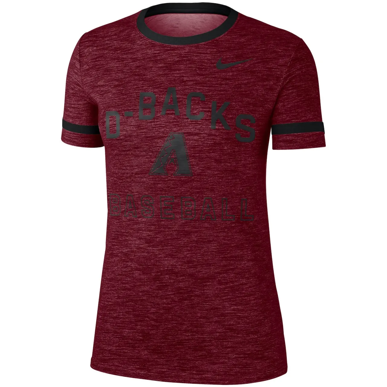 Women's Arizona Diamondbacks Nike Red Slub Ringer T-Shirt 4 Women's Arizona Diamondbacks Nike Red Slub Ringer T-Shirt - Image 2