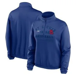 Women's St. Louis Cardinals Nike Royal Rewind Splice Half-Zip Sweatshirt