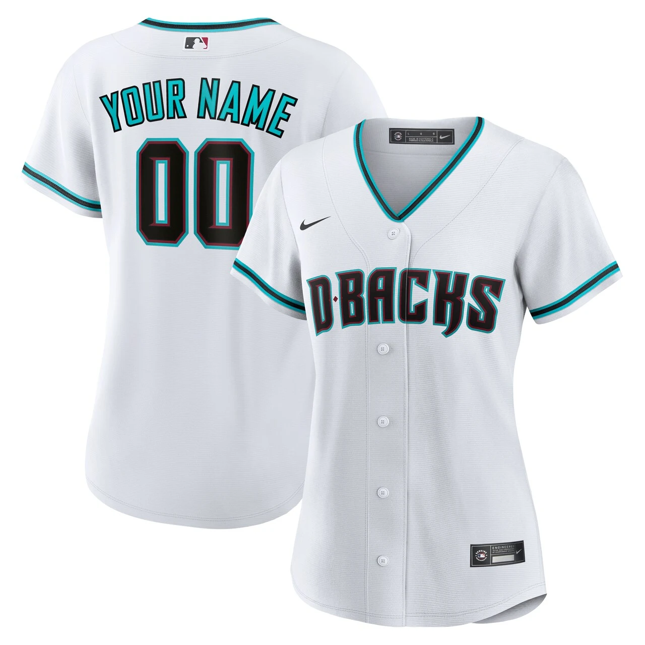 Women's Arizona Diamondbacks Nike White Home Replica Custom Jersey 3 Women's Arizona Diamondbacks Nike White Home Replica Custom Jersey