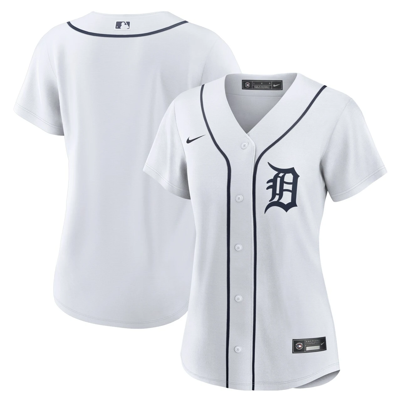 Women's Detroit Tigers Nike White Home Replica Team Jersey 3 Women's Detroit Tigers Nike White Home Replica Team Jersey