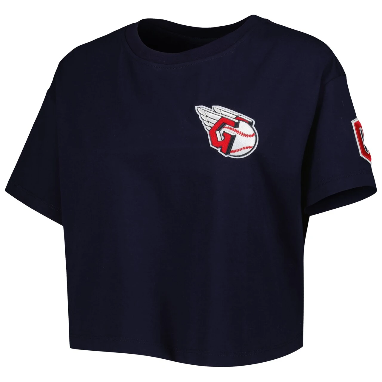 Women's Cleveland Guardians Pro Standard Navy Classic Team Boxy Cropped T-Shirt 4 Women's Cleveland Guardians Pro Standard Navy Classic Team Boxy Cropped T-Shirt - Image 2