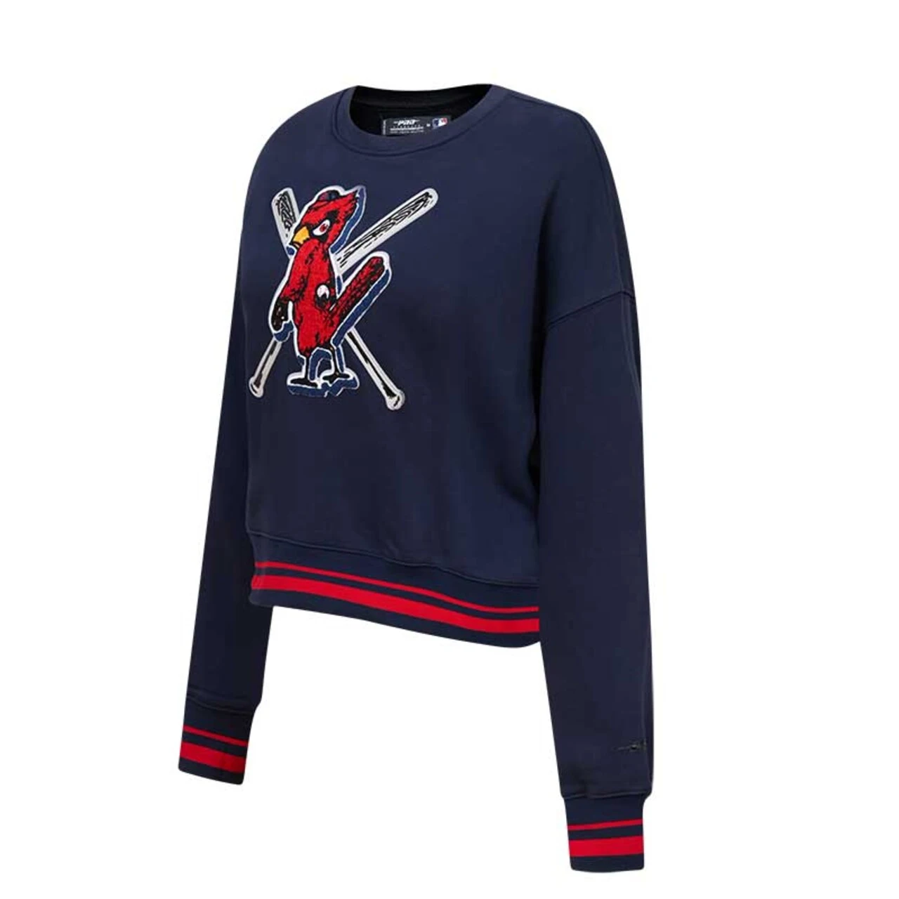 Women's St. Louis Cardinals Pro Standard Navy Mash Up Pullover Sweatshirt 4 Women's St. Louis Cardinals Pro Standard Navy Mash Up Pullover Sweatshirt - Image 2