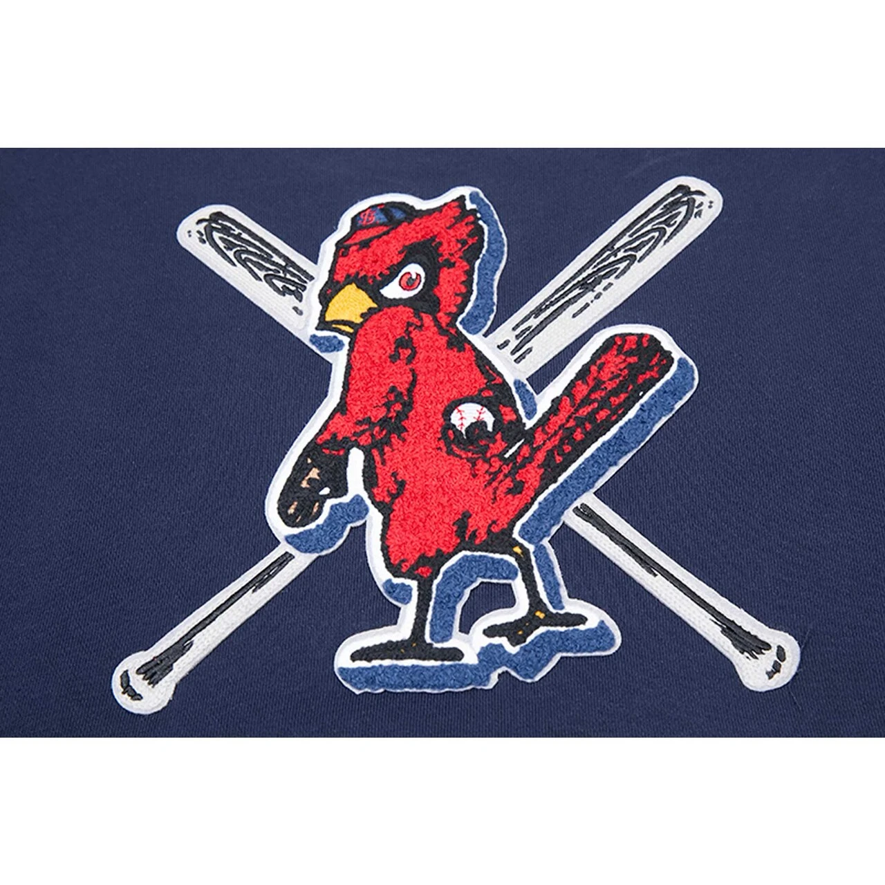 Women's St. Louis Cardinals Pro Standard Navy Mash Up Pullover Sweatshirt 6 Women's St. Louis Cardinals Pro Standard Navy Mash Up Pullover Sweatshirt - Image 4