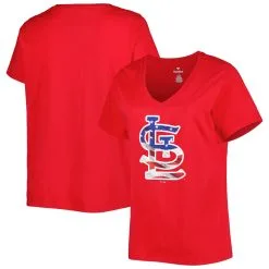 Profile Women's St. Louis Cardinals Red Plus Size Americana V-Neck T-Shirt