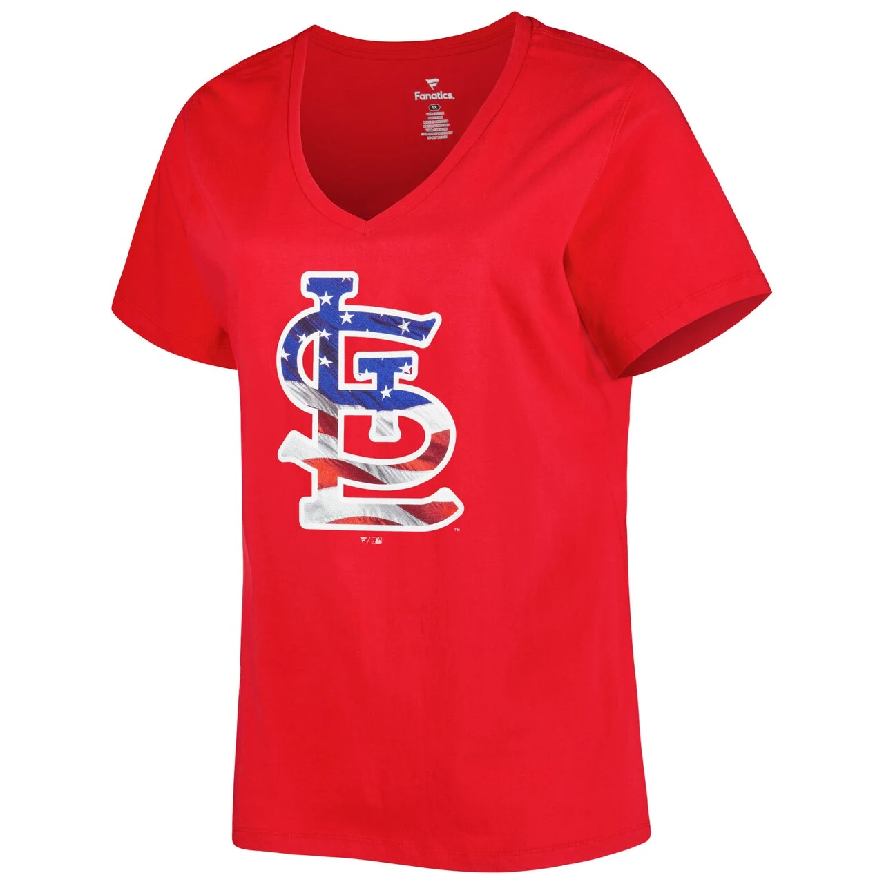 Profile Women's St. Louis Cardinals Red Plus Size Americana V-Neck T-Shirt 4 Profile Women's St. Louis Cardinals Red Plus Size Americana V-Neck T-Shirt - Image 2