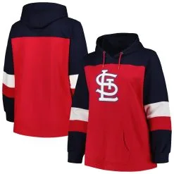 Profile Women's St. Louis Cardinals Red Plus Size Colorblock Pullover Hoodie