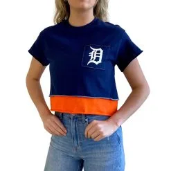 Women's Detroit Tigers Refried Apparel Navy Cropped T-Shirt -St. Louis Cardinals Sales 2023 womens refried apparel navy detroit tigers cropped t shirt pi4752000 altimages ff 4752723 d557c0a96e7d0ceddc68alt5 full