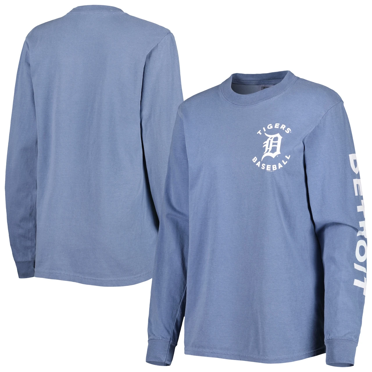Women's Detroit Tigers Soft As A Grape Blue Team Pigment Dye Long Sleeve T-Shirt 3 Women's Detroit Tigers Soft As A Grape Blue Team Pigment Dye Long Sleeve T-Shirt