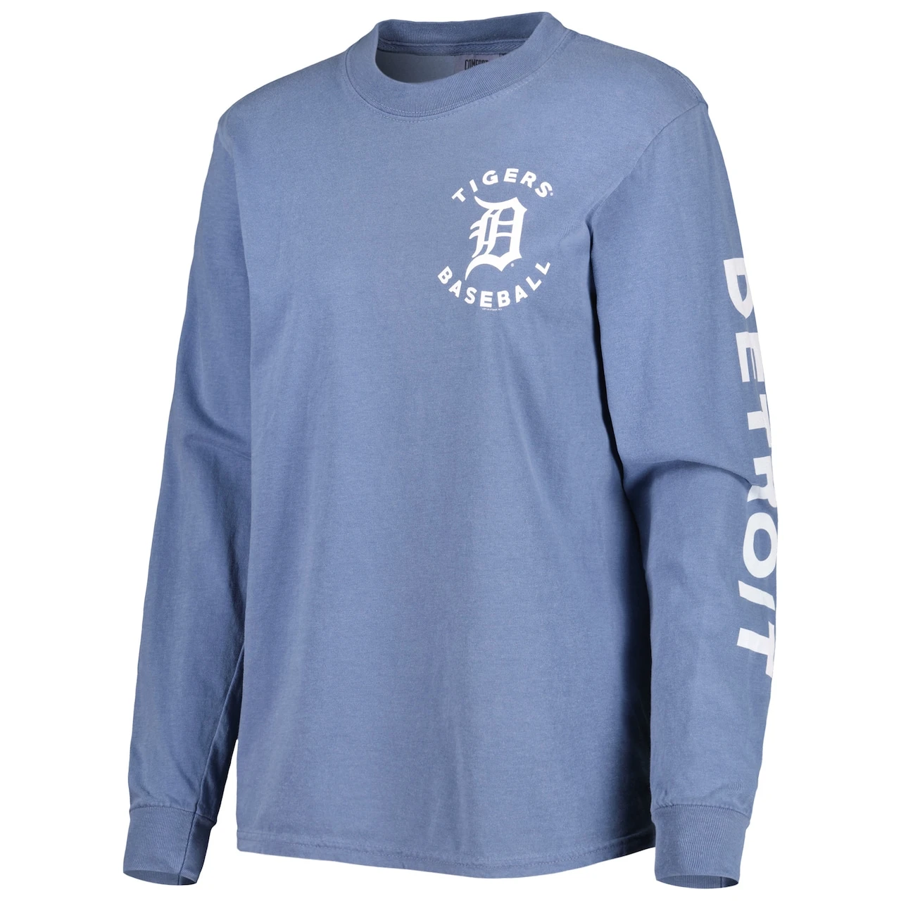 Women's Detroit Tigers Soft As A Grape Blue Team Pigment Dye Long Sleeve T-Shirt 4 Women's Detroit Tigers Soft As A Grape Blue Team Pigment Dye Long Sleeve T-Shirt - Image 2