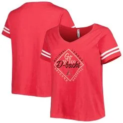Women's Arizona Diamondbacks Soft As A Grape Red Plus Size V-Neck Jersey T-Shirt