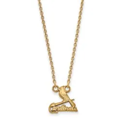 LogoArt Women's St. Louis Cardinals 18'' 10k Yellow Gold Small Pendant Necklace