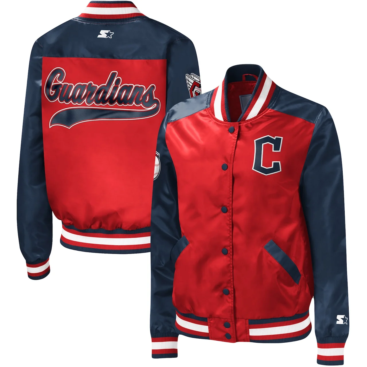 Women's Cleveland Guardians Starter Red The Legend Full-Snap Jacket 3 Women's Cleveland Guardians Starter Red The Legend Full-Snap Jacket
