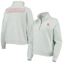 Women's St. Louis Cardinals The Wild Collective Light Blue Two-Hit Quarter-Zip Pullover Top