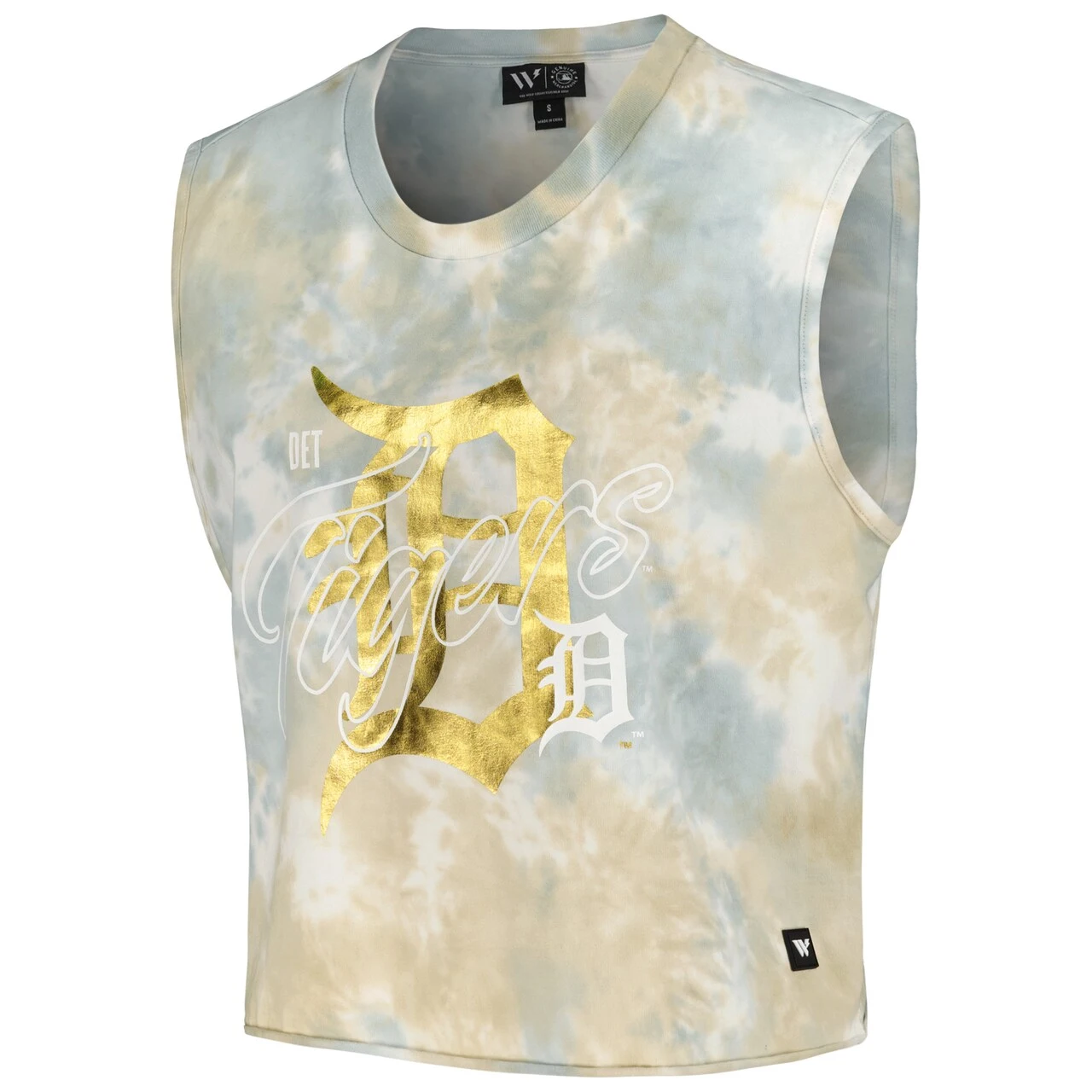 Women's Detroit Tigers The Wild Collective White Washed Muscle Tank Top 4 Women's Detroit Tigers The Wild Collective White Washed Muscle Tank Top - Image 2