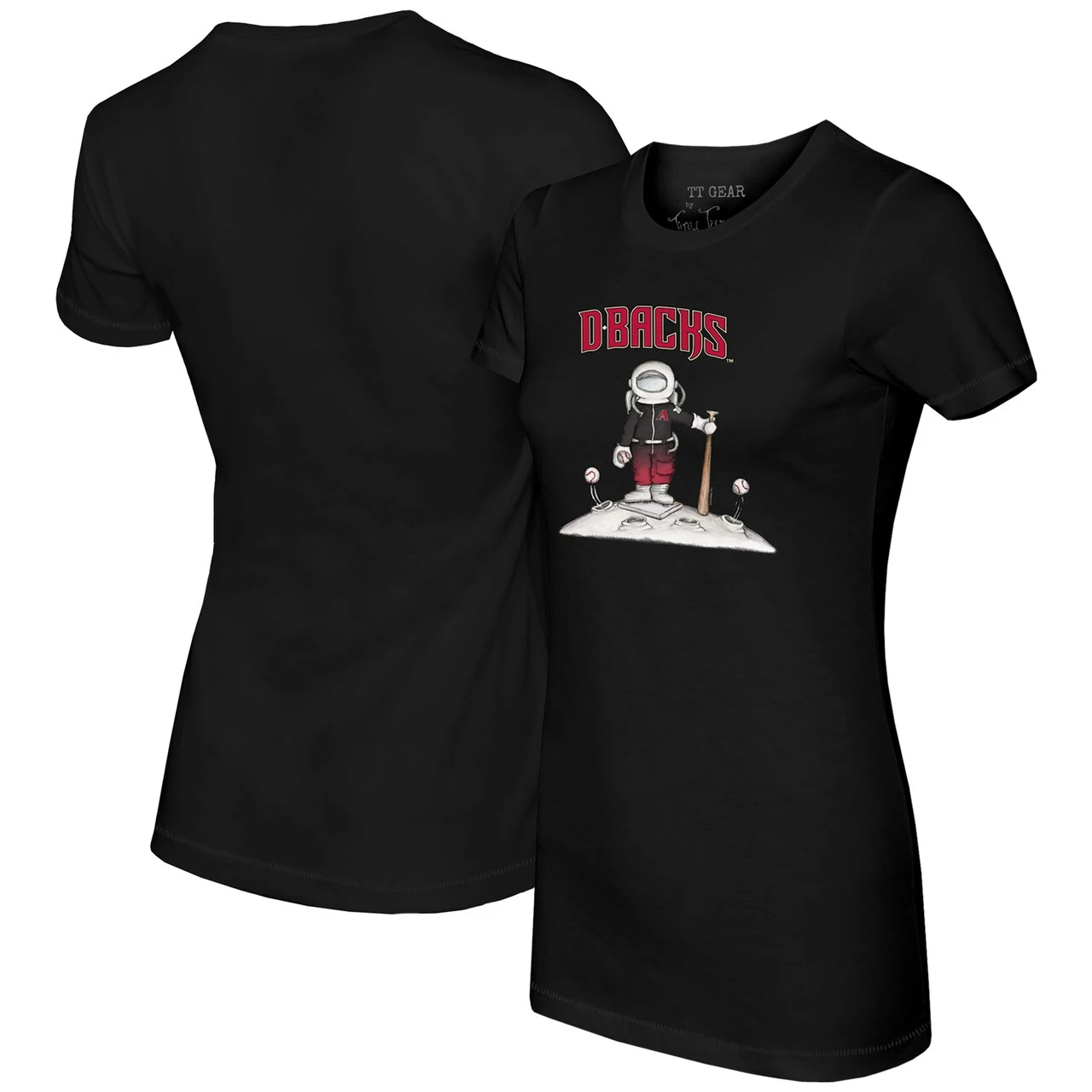 Women's Arizona Diamondbacks Tiny Turnip Black Astronaut T-Shirt 3 Women's Arizona Diamondbacks Tiny Turnip Black Astronaut T-Shirt