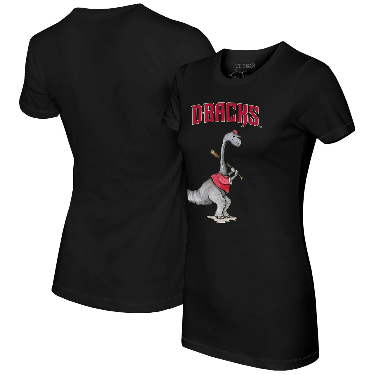Women's Arizona Diamondbacks Tiny Turnip Black Bronto T-Shirt 3 Women's Arizona Diamondbacks Tiny Turnip Black Bronto T-Shirt