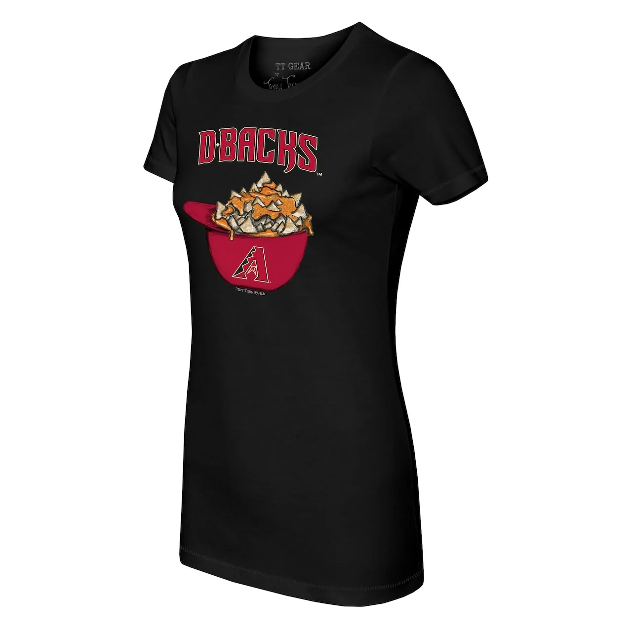 Women's Arizona Diamondbacks Tiny Turnip Black Nacho Helmet T-Shirt 4 Women's Arizona Diamondbacks Tiny Turnip Black Nacho Helmet T-Shirt - Image 2