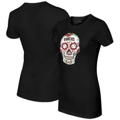 Women's Arizona Diamondbacks Tiny Turnip Black Sugar Skull T-Shirt