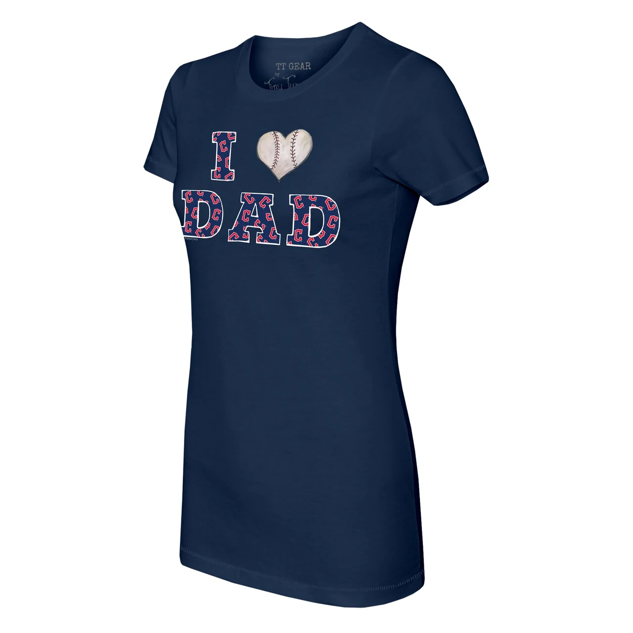 Women's Cleveland Guardians Tiny Turnip Navy I Love Dad T-Shirt 4 Women's Cleveland Guardians Tiny Turnip Navy I Love Dad T-Shirt - Image 2