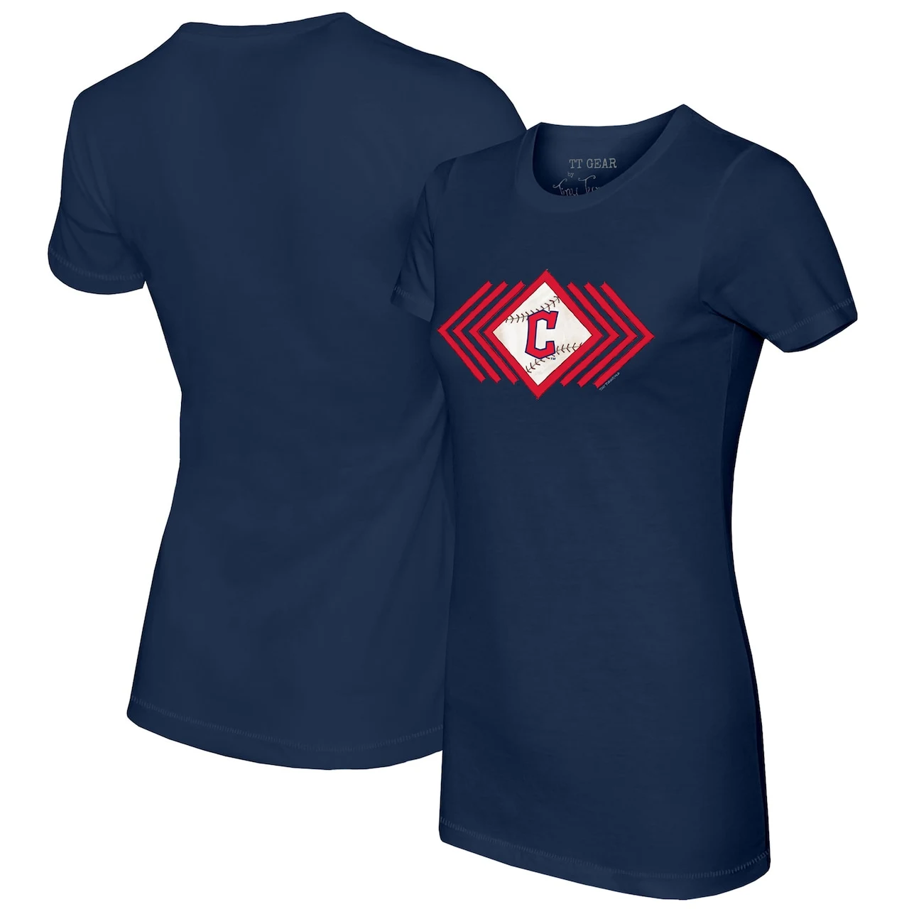 Women's Cleveland Guardians Tiny Turnip Navy Prism Arrows T-Shirt 3 Women's Cleveland Guardians Tiny Turnip Navy Prism Arrows T-Shirt