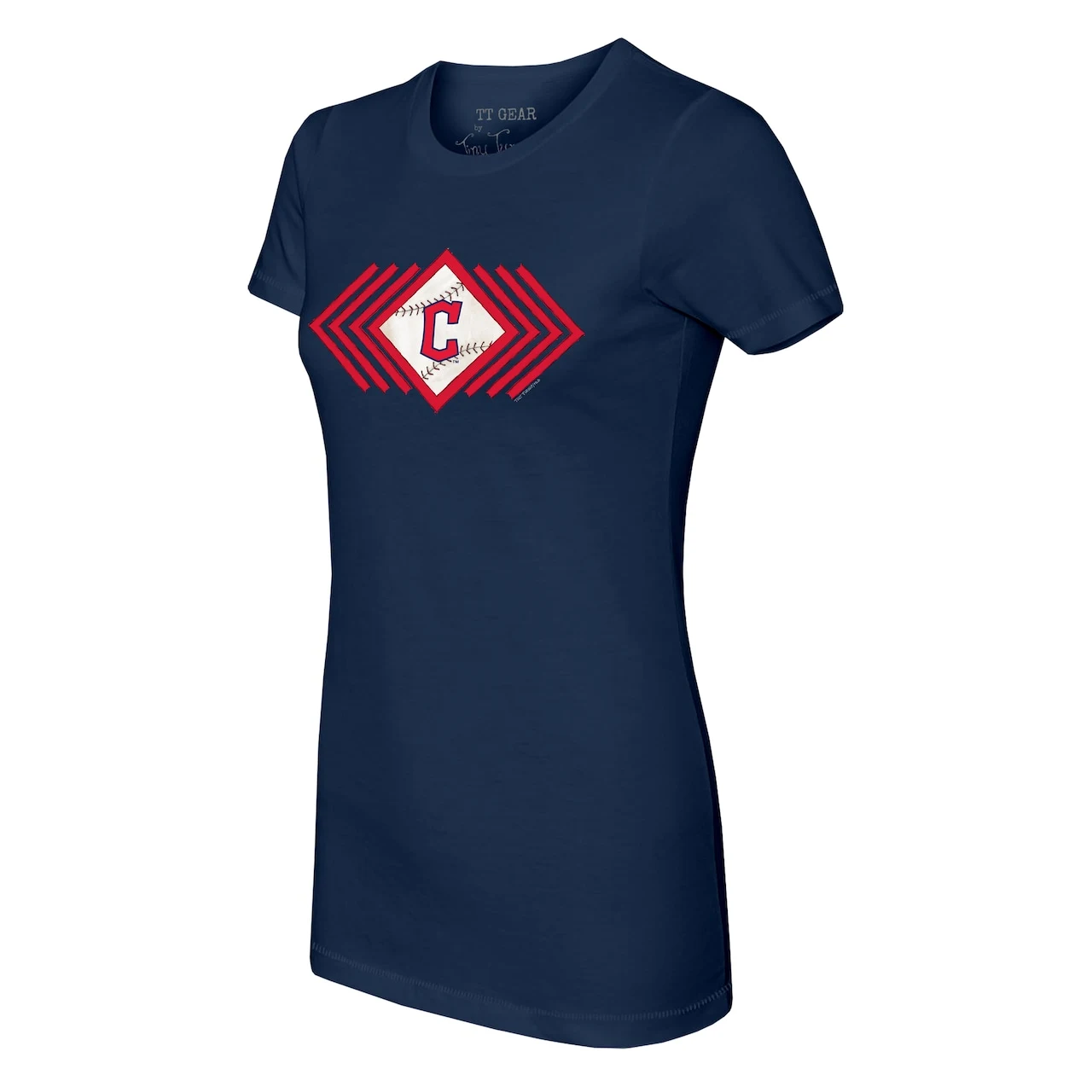 Women's Cleveland Guardians Tiny Turnip Navy Prism Arrows T-Shirt 4 Women's Cleveland Guardians Tiny Turnip Navy Prism Arrows T-Shirt - Image 2