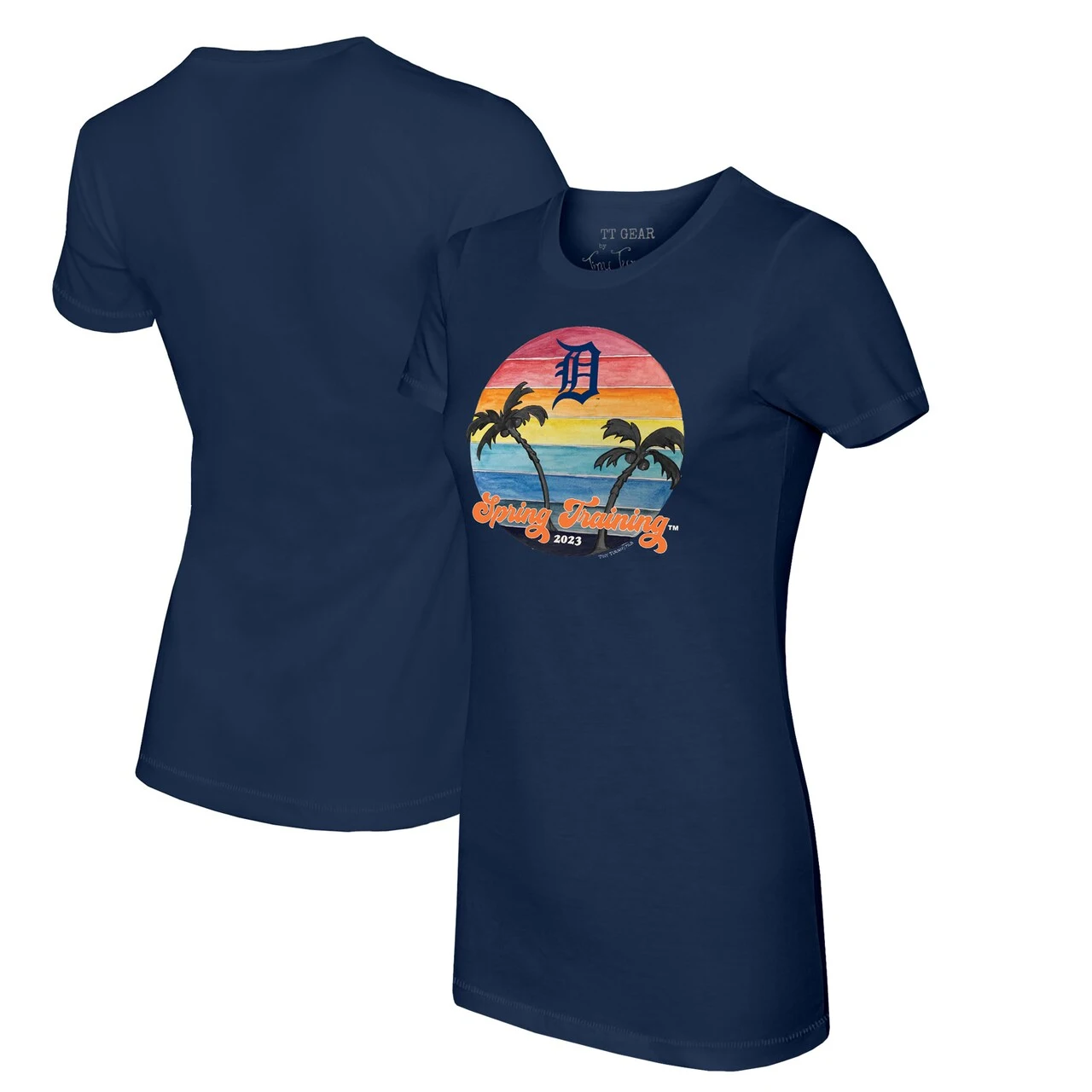 Women's Detroit Tigers Tiny Turnip Navy 2023 Spring Training T-Shirt 3 Women's Detroit Tigers Tiny Turnip Navy 2023 Spring Training T-Shirt