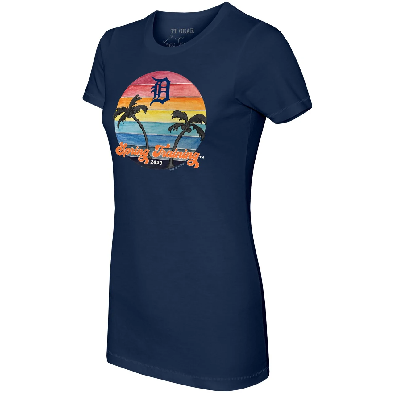 Women's Detroit Tigers Tiny Turnip Navy 2023 Spring Training T-Shirt 4 Women's Detroit Tigers Tiny Turnip Navy 2023 Spring Training T-Shirt - Image 2