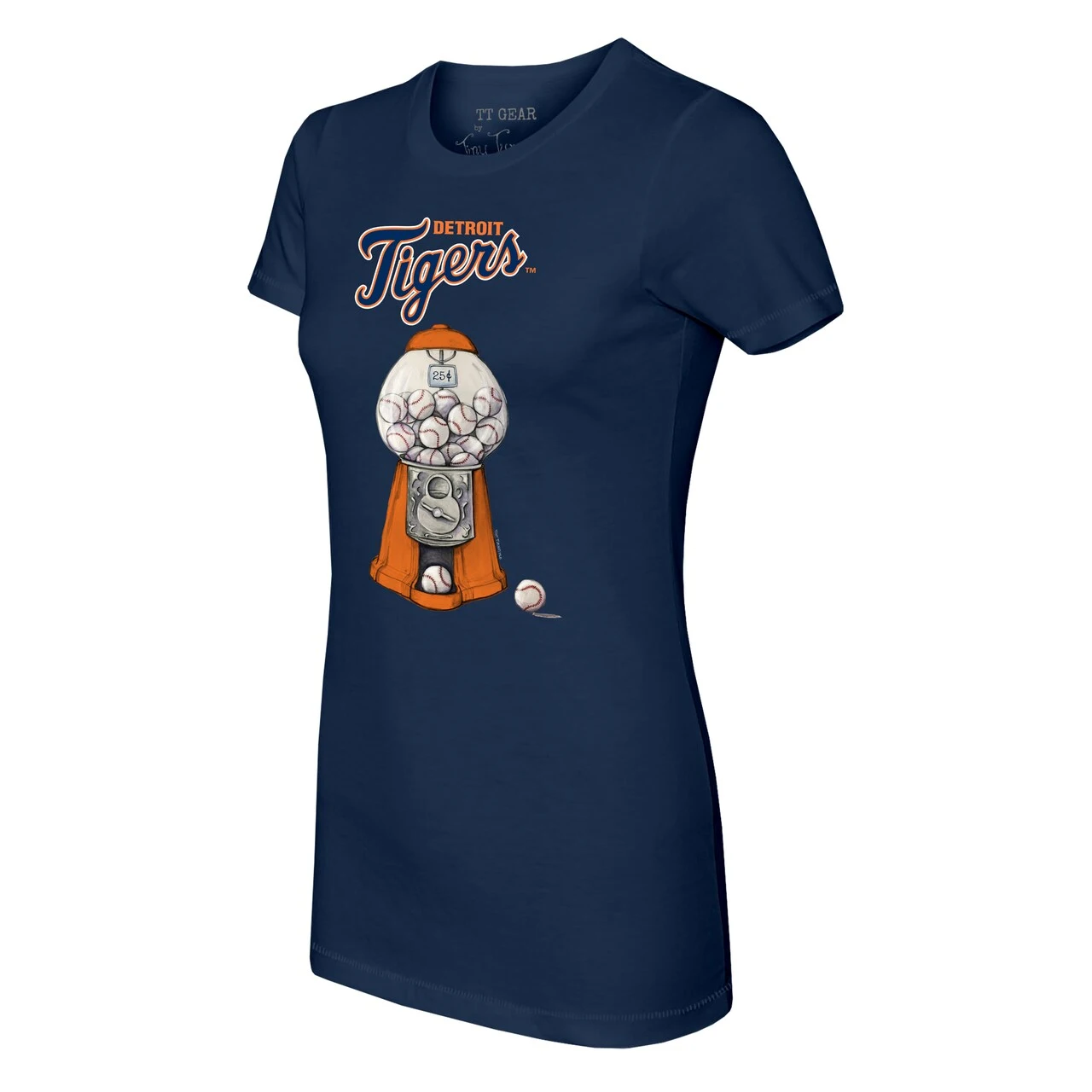Women's Detroit Tigers Tiny Turnip Navy Gumball Machine T-Shirt 4 Women's Detroit Tigers Tiny Turnip Navy Gumball Machine T-Shirt - Image 2