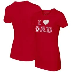 Women's St. Louis Cardinals Tiny Turnip Red I Love Dad T-Shirt