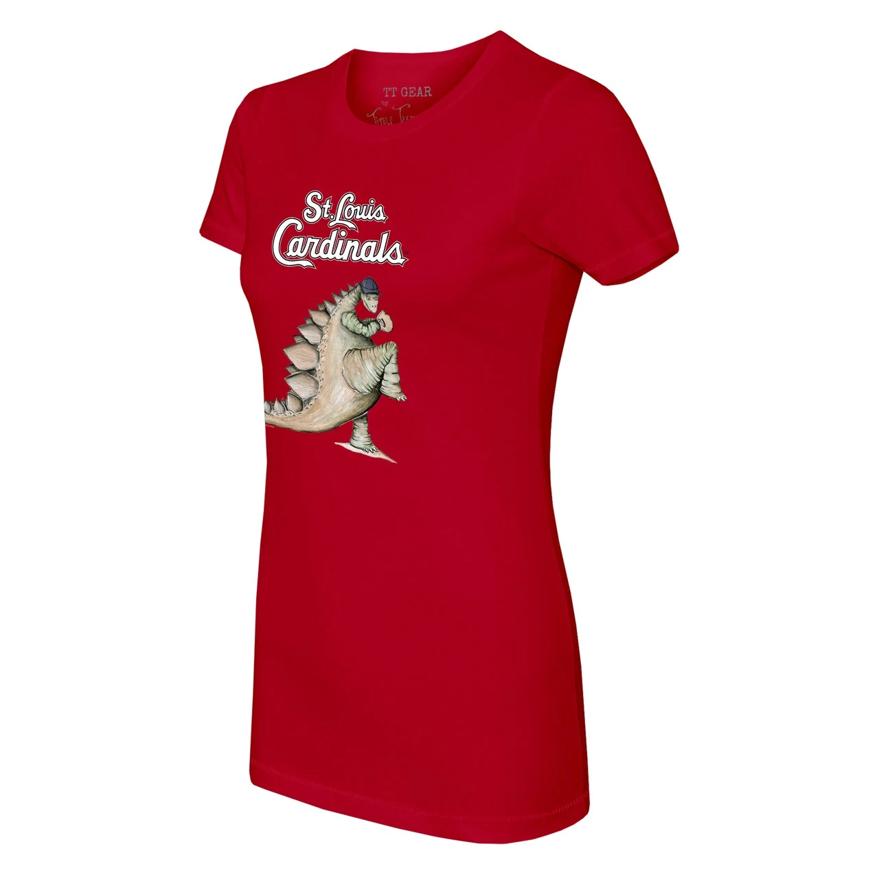 Women's St. Louis Cardinals Tiny Turnip Red Stega T-Shirt 4 Women's St. Louis Cardinals Tiny Turnip Red Stega T-Shirt - Image 2