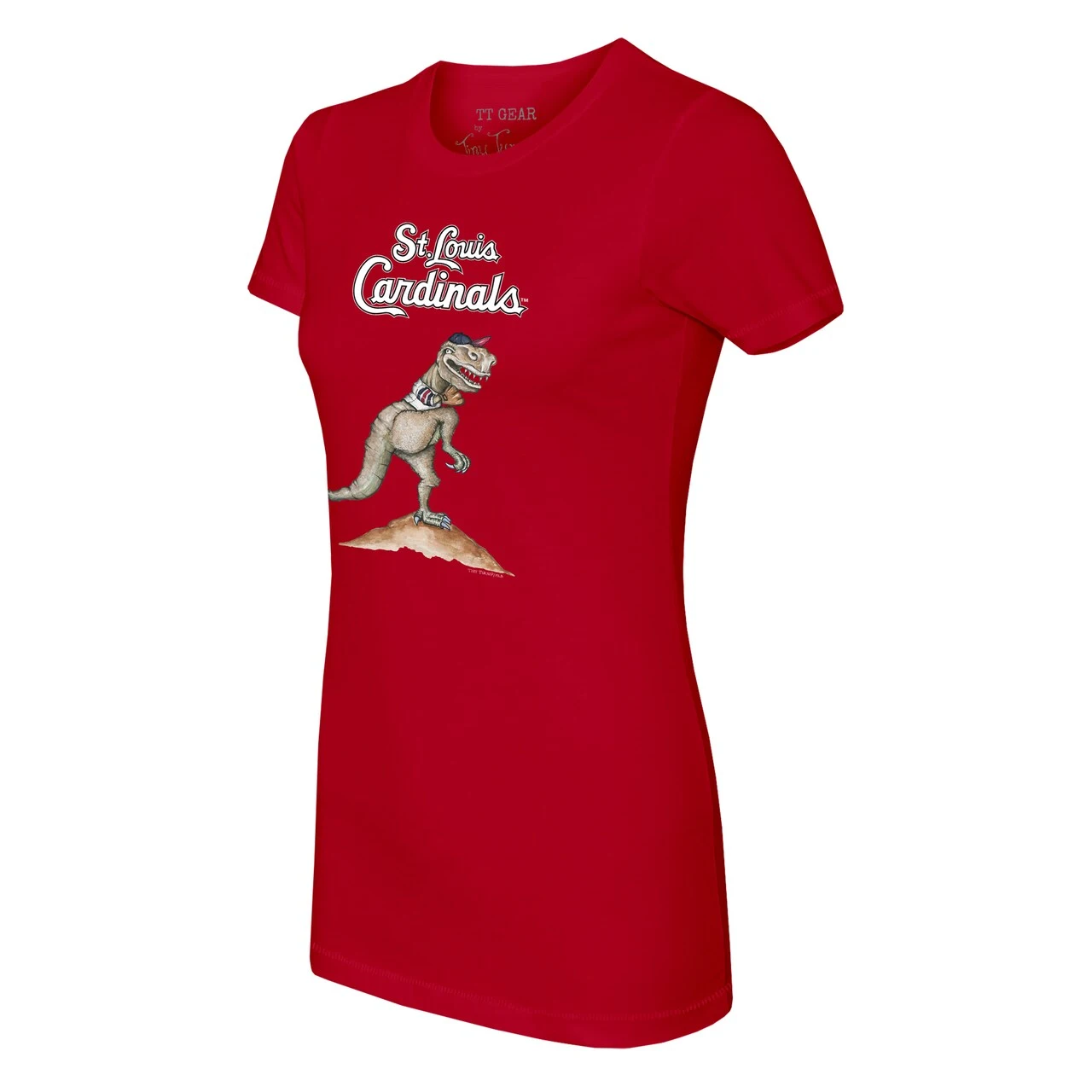 Women's St. Louis Cardinals Tiny Turnip Red TT Rex T-Shirt 4 Women's St. Louis Cardinals Tiny Turnip Red TT Rex T-Shirt - Image 2