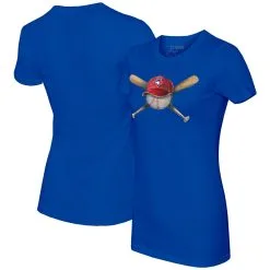 Women's Toronto Blue Jays Tiny Turnip Royal Hat Crossbats T-Shirt