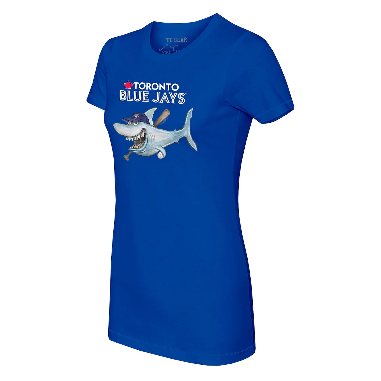 Women's Toronto Blue Jays Tiny Turnip Royal Shark T-Shirt 4 Women's Toronto Blue Jays Tiny Turnip Royal Shark T-Shirt - Image 2