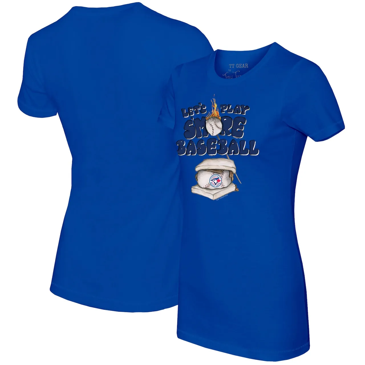 Women's Toronto Blue Jays Tiny Turnip Royal Smores T-Shirt 3 Women's Toronto Blue Jays Tiny Turnip Royal Smores T-Shirt