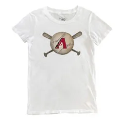 Women's Arizona Diamondbacks Tiny Turnip White Baseball Crossbats T-Shirt