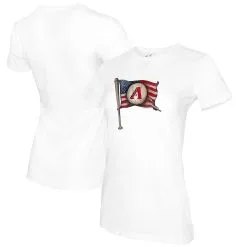 Women's Arizona Diamondbacks Tiny Turnip White Baseball Flag T-Shirt