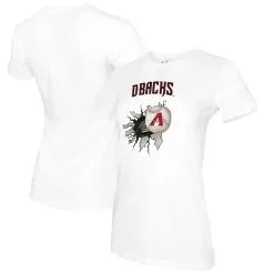 Women's Arizona Diamondbacks Tiny Turnip White Baseball Tear T-Shirt