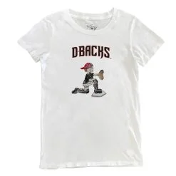 Women's Arizona Diamondbacks Tiny Turnip White Caleb The Catcher T-Shirt