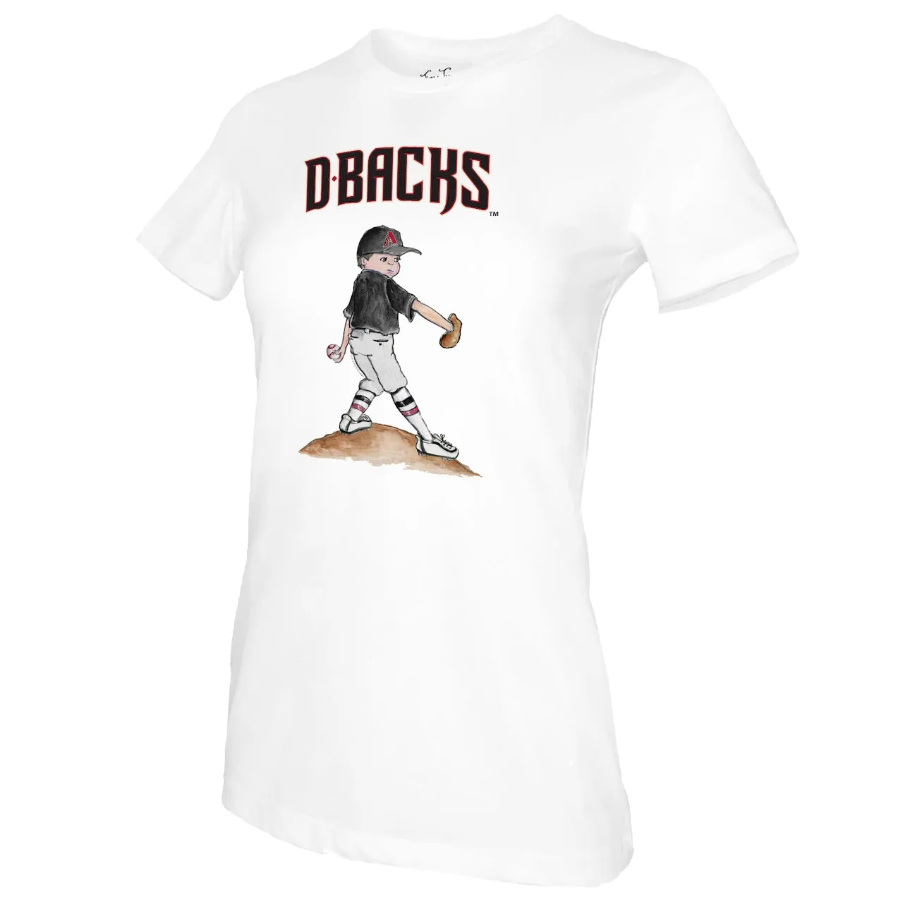 Women's Arizona Diamondbacks Tiny Turnip White Clemente T-Shirt 4 Women's Arizona Diamondbacks Tiny Turnip White Clemente T-Shirt - Image 2