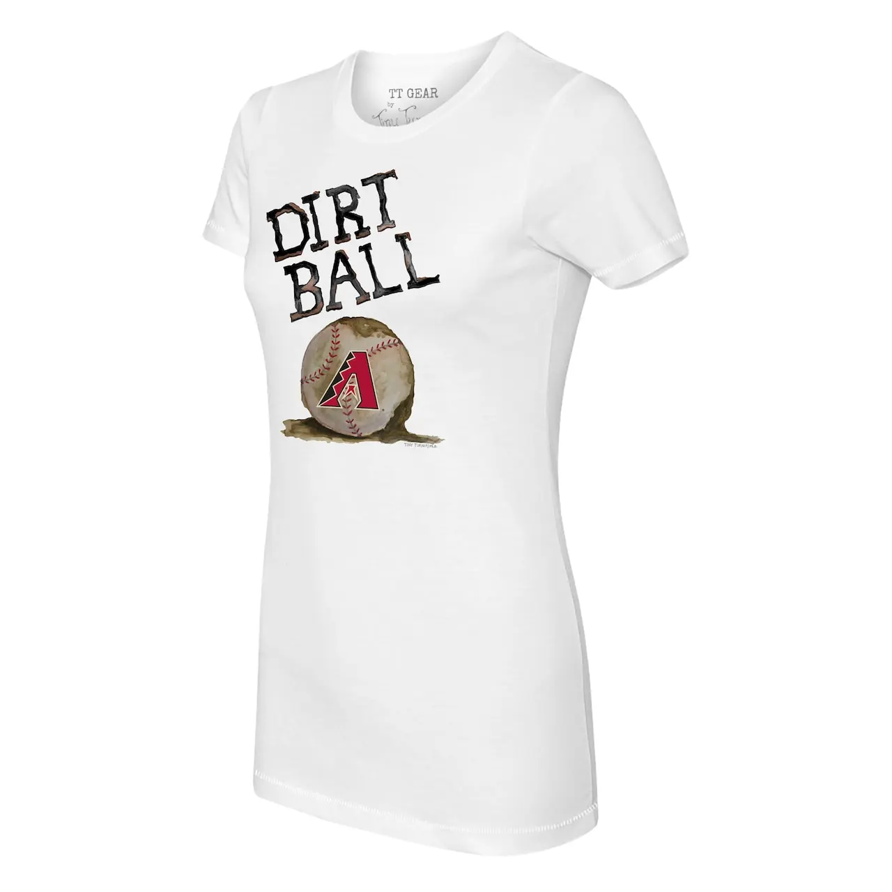 Women's Arizona Diamondbacks Tiny Turnip White Dirt Ball T-Shirt 4 Women's Arizona Diamondbacks Tiny Turnip White Dirt Ball T-Shirt - Image 2
